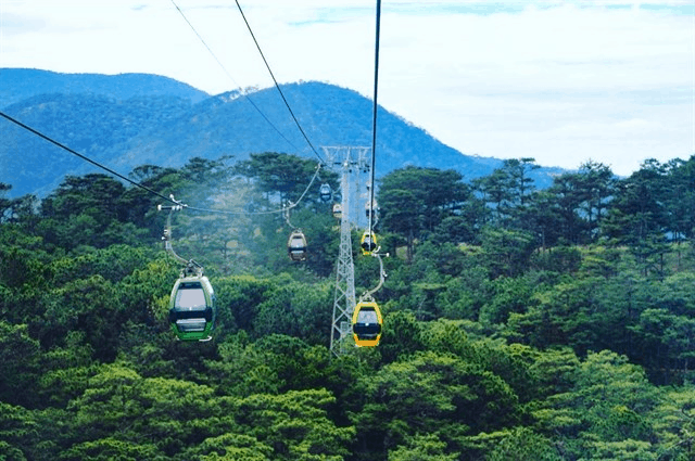 Admiring the beauty of the foggy city is a unique experience when sitting on Da Lat Cable Car (collectibles)