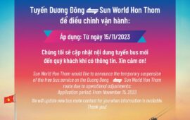 [Thông báo] Sun World Hon Thom tạm dừng dịch vụ xe bus để điều chỉnh vận hành 📣📣