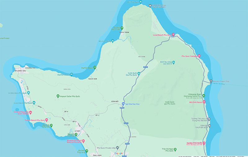Vị trí của Bắc đảo Phú Quốc trên bản đồ