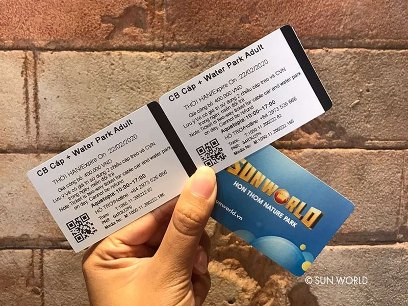 Du khách có 2 lựa chọn vé khi tham gia trải nghiệm dịch vụ cáp treo Hòn Thơm, Phú Quốc